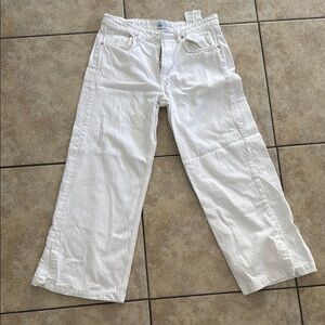 White Wide-Leg Jeans